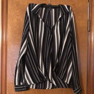 Black and white striped dress shirt